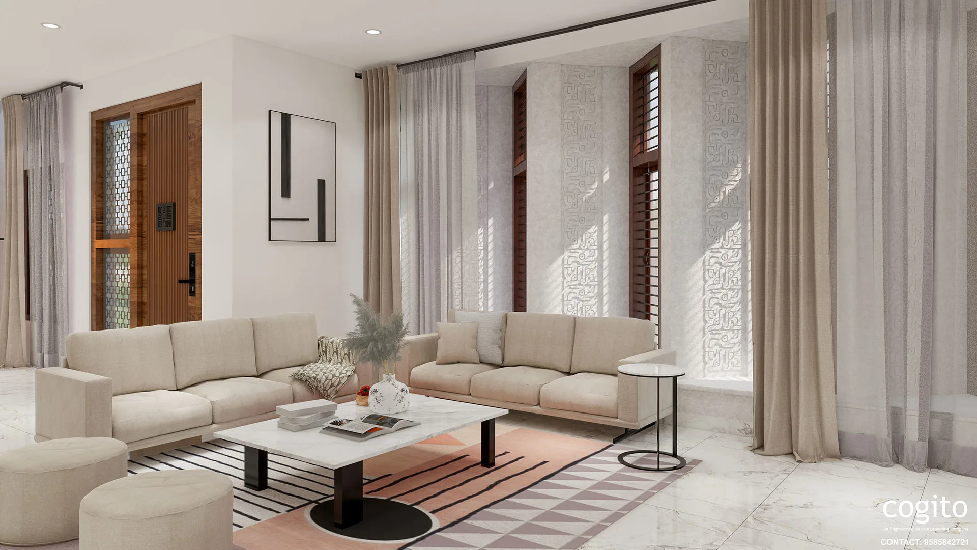  interior living room rendering in Bengaluru