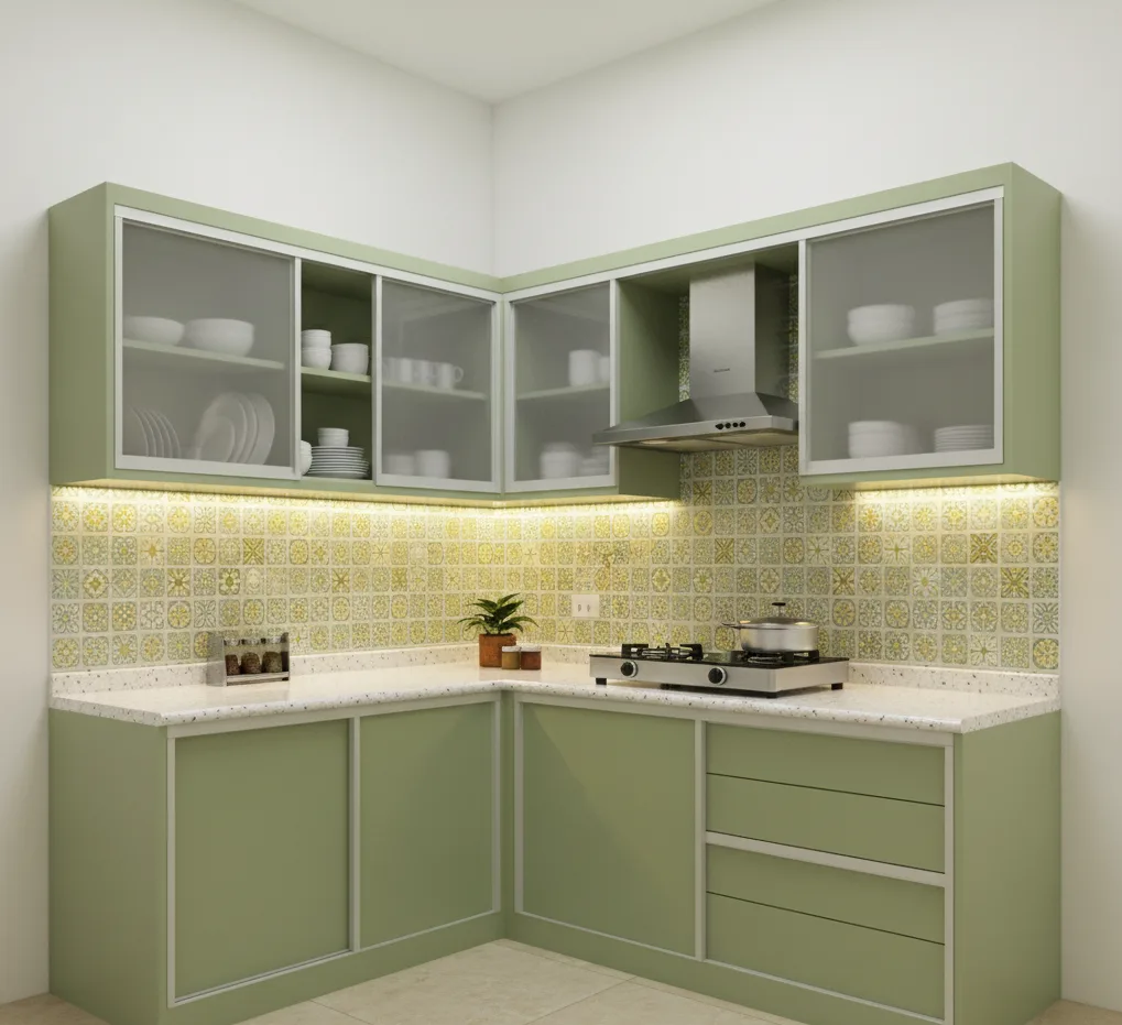 Small kitchen ideas with Sliding Cabinet Doors